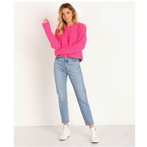 Show Me Your Mumu Knubby Pink Varsity Sweater